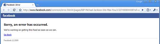 Pagina FaceBook Michael Jackson RIP
